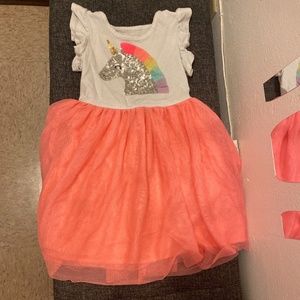 Little girls shiny unicorn dress